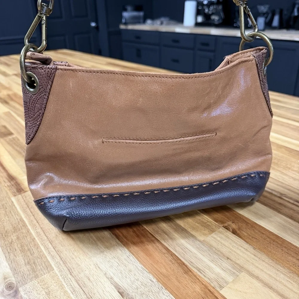 The Sak Indio Brown Leather Braid Bag HOBO BAG Shoulder Bag EUC